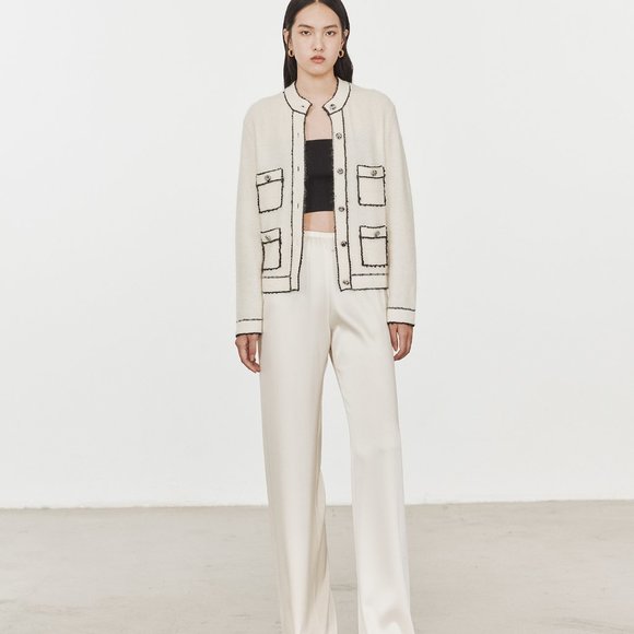 CHICJOC Women Cardigan with front pockets in white size 38 - Picture 2 of 16